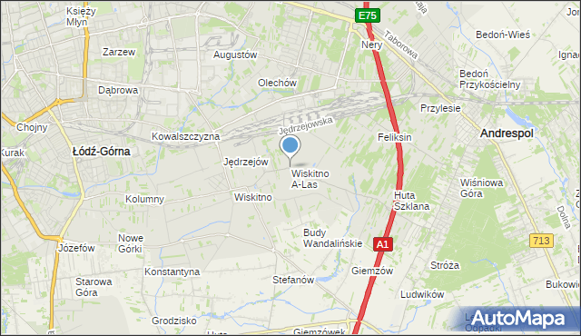 mapa Wiskitno A-Las, Wiskitno A-Las na mapie Targeo